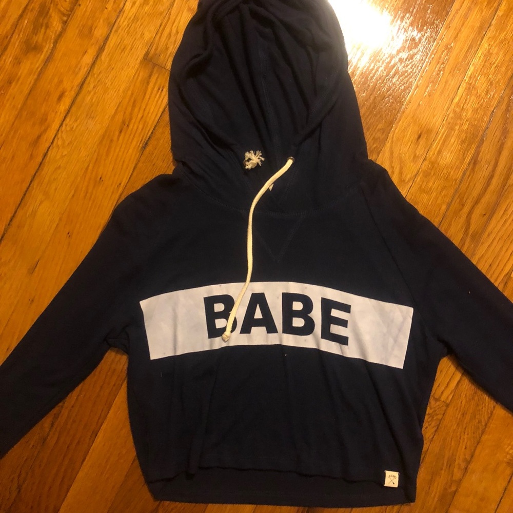 LA hearts Babe cropped hoodie